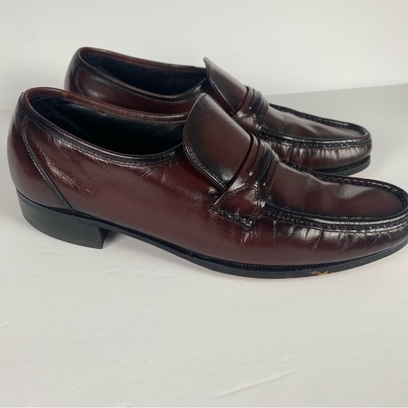 Florsheim Black Cherry Leather Men's Size 9 D Como Loafer Vintage 17089-18 - Picture 2 of 12